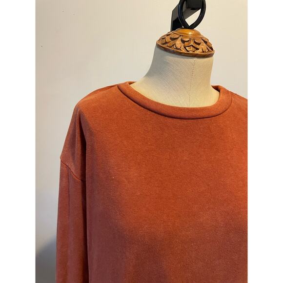 Wild Fable womens rust color sweatshirt tiered dress knee length size M - Picture 2 of 9